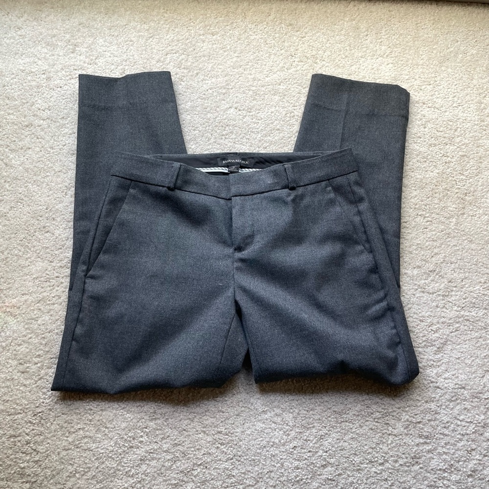 Banana Republic Avery Grey Ankle-Length Trousers Size 0 Petite - Picture 3 of 5
